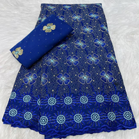 Dentelle suisse de haute qualité NI.AI, tissu en coton brodé de fleurs colorées avec pierres, style nigérian pour vêtements féminins