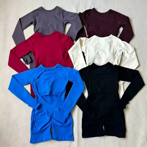 OD2796 Mono Deportivo de Manga Larga para Mujer, <span class=keywords><strong>Ropa</strong></span> de Yoga, Traje de Gimnasia, Mono de <span class=keywords><strong>Fitness</strong></span>, Conjunto Deportivo sin Espalda - Product Image 6