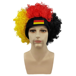 Logo personnalisé 2026 Coupe du Monde de Football Fan de Football Bandeau Perruque Afro Perruque Chapeau avec Drapeau National Imprimé Cheerleading Party Perruque - Product Image 3
