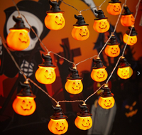 Guirlande lumineuse LED citrouille d'Halloween, intensité réglable, étanche IP65, en plastique, pour décorations de Pâques, centres commerciaux et bars KTV