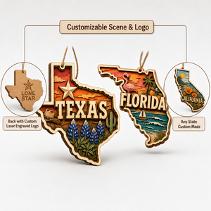 Set di mappe del Texas e della Florida da 5 pollici |   Arte Murale 3D in Legno di Pioppo |   OEM Ingrosso FSC CPSC |   Souvenir degli Stati Uniti per i viaggiatori - Product Image 6