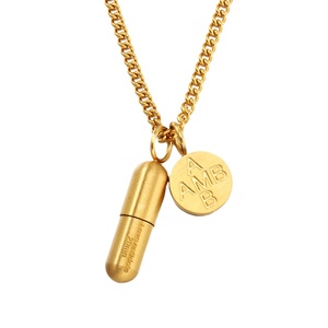 Cápsula píldora estilo europeo y americano simple moda pareja puede desatornillar amor antídoto colgante collar fábrica de joyas de moda - Product Image 1