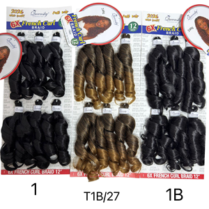 6x <span class=keywords><strong>Trenzas</strong></span> Francesas Suaves y <span class=keywords><strong>El</strong></span>ásticas de 12 Pulgadas, Cabello Sintético Africano Yaki en Espiral para Trenzar, Extensiones de Ganchillo para Mujer - Product Image 2