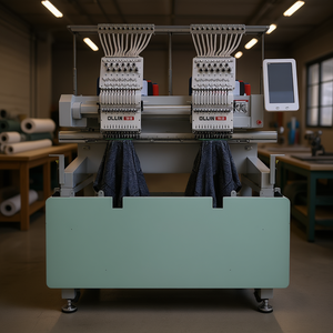 Machine à broder OLLIN à double tête, pour casquettes et broderies plates, zone de travail de 360510 mm, 1200 tr/min, informatisée, 1500 W, haute précision, garantie de 2 ans, F - Product Image 2