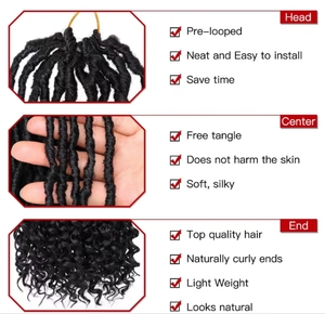 Venta caliente 10-36 pulgadas <span class=keywords><strong>Nu</strong></span> <span class=keywords><strong>L</strong></span> Cur lyLocs extremos Gypsy Crochet rizado trenza pelo sintético fácil trenzado extensión de cabello - Product Image 2