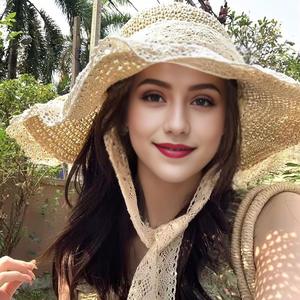 Sombrero de Paja Natural con Ribete de Encaje para Mujer Adulta, Plegable, Protección Solar, Estilo Fresco y Dulce, con Lazo - Product Image 4