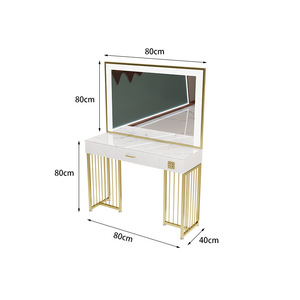 Mesa de Maquillaje con Luces para Salón de Belleza, Espejo de Tocador, Mesa de Maquillaje de Lujo, Moderna para <span class=keywords><strong>Peluquería</strong></span> y Bodas - Product Image 3