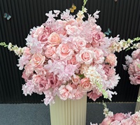 Boule de fleurs artificielles de luxe en soie, fausse grande fleur de gypsophile, 70cm 80cm, centre de table rose rouge pour mariage