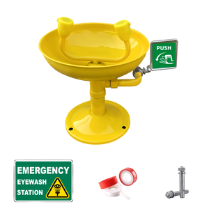 Dispositivo de Lavaojos Amarillo de ABS para Montar en la Pared, para Laboratorio - Product Image 6