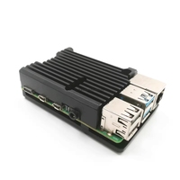 Casing Logam Aluminium Alloy untuk Raspberry Pi 4 dengan Kipas Tunggal atau Ganda, Aksesoris Elektronik Model A_RPI_11_heatsinkfan