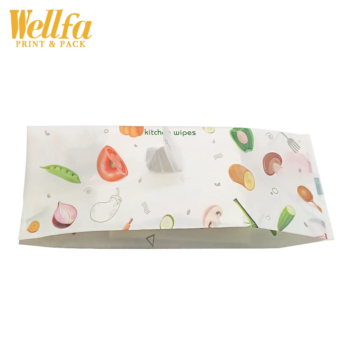 Manufacturer Customized Print Disposable Laminated Heat Seal Kitchen Baby Wet Tissue Wipes Packaging Plastic Bags With Stickers