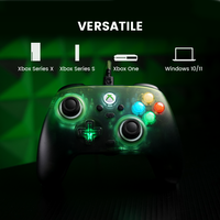 Manette de jeu filaire GameSir T7 Pro W Retro Green Transparent avec joystick à effet Hall, déclencheur, éclairage RGB et double vibration