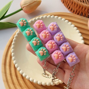 Porte-clés Fidget Patte de Chat Mignonne avec 4 Touches Sonores, Jouet de Décompression, Pendentif Clavier Mécanique, Cadeau Anti-Stress - Product Image 3