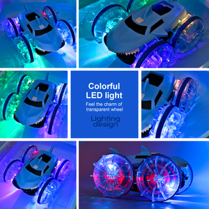 Glow tekerlek Stunt Amphibious RC köpekbalığı oyuncak arabalar çocuklar için jest algılama uzaktan kumandalı kamyon oyuncak 2.4ghz radyo kontrol aracı - Product Image 6