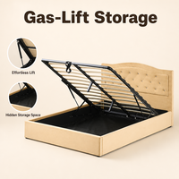 Tête de lit capitonnée en velours au design moderne et élégant, avec boutons, pour lit double, queen ou king size, plateforme de lit réglable et confortable