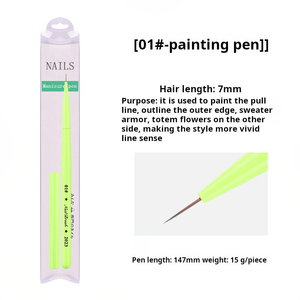 Pinceau à ongles vert fruit à tête ronde, manche en acrylique, logo personnalisé, pinceau pour peinture au gel pour nail art - Product Image 4