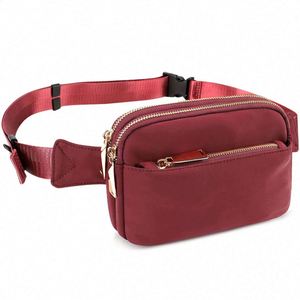 Sac banane imperméable à 3 poches zippées, sac de poitrine mini tendance pour femme, sac de sport pour la course à pied - Product Image 1