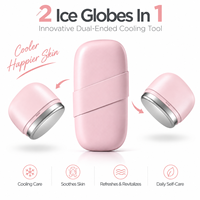 Masseur facial à double globe de glace détachable, en acier inoxydable, outil de cryothérapie pour le visage, le corps et les yeux