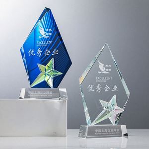 Design Custom Crystal <b>Trophy</b> LOGO <b>Engraved</b> Color Crystal Glass Ornament - Product Image 2