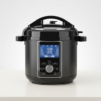 Cuisinière électrique multifonctionnelle 13-en-1 avec écran LCD numérique, commande à une touche, cuve intérieure antiadhésive avec poignée