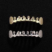 Vente en gros de bijoux dentaires Hip Hop en zircon en forme de larme de diamant rose, vente chaude de Noël