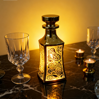 Flacon de parfum de luxe en verre doré 150 ml, flacon octogonal, verre électro-plaqué, flacon d'huile essentielle