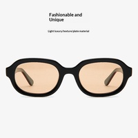 Lunettes de soleil GM exclusives transfrontalières pour influenceurs Xiaohongshu, monture ovale rétro, petite monture, en acétate haut de gamme, verres polarisés UV400