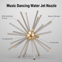 Nosel Jet Air Menari Komersial Stainless Steel, Dapat Diprogram, Rendah Kebisingan, Modern, Dapat Disesuaikan, Untuk Kolam Taman Luar Ruangan