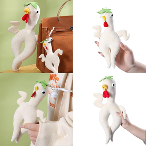 Spremere a mano cigolante divertente gambe Sexy pulcino senza capelli liscio peluche per borsa con gallo rosso portachiavi di pollo personalizzato - Product Image 4