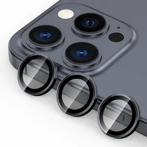 Protezione dello schermo della fotocamera in lega di alluminio per Iphone 13 14 15 Pro protezione dell'obiettivo in vetro temperato Max