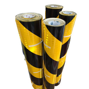 فيلم عاكس أسطواني من الألومنيوم بخطوط قطرية صفراء وسوداء لصيانة مناجم المناجم والجسور والدعامات والواجهات والطرق - Product Image 1