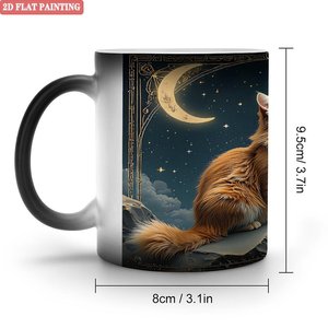 Taza de Cerámica Esmerilada de 11 oz, Taza de Café con Diseño de Gato Activada por Calor - Product Image 1