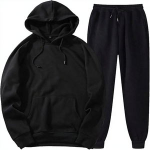 Ensemble de survêtement 2 pièces pour homme, coupe-vent de jogging, manches courtes, short imprimé, décontracté, hiver, 100% coton molletonné - Product Image 1