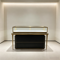 Table de présentation en verre moderne et minimaliste de luxe, vitrine à bijoux et montres, meuble de rangement LED pour intérieur de magasin, comptoir, LOGO OEM