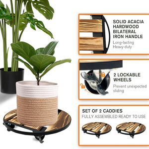 Ruedas para plantas Soporte para interiores y exteriores Soportes para plantas resistentes con ruedas Tary-Rolling Plant Caddy Cart Mover Roller Caster - Product Image 4
