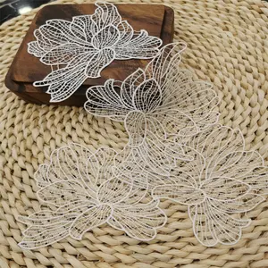 Light And Thin Fish Silk Thread Inlaid Lace Accessories Patch Embroidery Inlaid Wedding Lace Decoration Women's Lace Decoration
