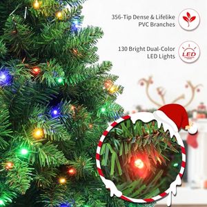 Luxury Pre-Lit PVC Pine Needle Christmas <b>Tree</b> <b>LED</b> <b>Lights</b> Foldable Design Outdoor Use High Quality Standing Base-New - Product Image 4