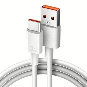6A 1M USB C Super Charger <b>Cable</b> for Mobile Phones Smart Fast Charging Data Cord for Cell Phone 6A Current USB TYPE-C - Product Image 1
