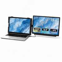 Écran portable double IPS 15,6 pouces pour ordinateur portable, extension d'écran, moniteur USB-C, deuxième écran FHD 1080P, Plug & Play, compatible 13-17,3 pouces