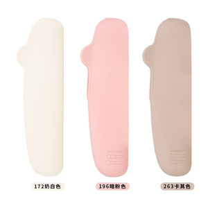 Silicone <b>Makeup</b> Brush Bag Portable Cosmetic <b>Storage</b> Case <b>For</b> Travel Beauty Tools Solid Color Soft Handle - Product Image 5