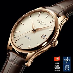 Montre pour homme personnalisée, mode business, simple, mouvement mécanique, étanche, calendrier, compteur - Product Image 2