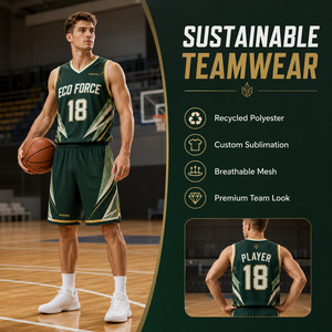 Conjunto de Uniforme de Baloncesto Personalizado de Poliéster Reciclado, Sostenible, Certificado GRS, para Escuelas y Clubes de Canadá, de Alto Rendimiento, Absorbente de Humedad, OEM - Product Image 3