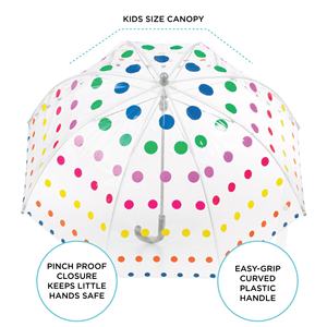 Más barato de China los niños coloridos lunares paraguas de lunares Auto abierto lluvia cúpula paraguas transparentes - Product Image 3