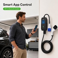 Station de recharge portable certifiée CE UKCA RoHS 7 kW monophasée avec écran de 2,8 pouces