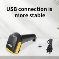 Escáner de código de barras inalámbrico USB portátil Lector de mano 1D y 2D QR con fuente de luz LED y tamaño de papel A4 para escanear