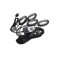 Lumières de sol de voiture RGB 4 en 1, contrôle par application, synchronisation musicale, lumière ambiante intérieure LED, USB, universel, décoration de sol de voiture, lampe d'ambiance