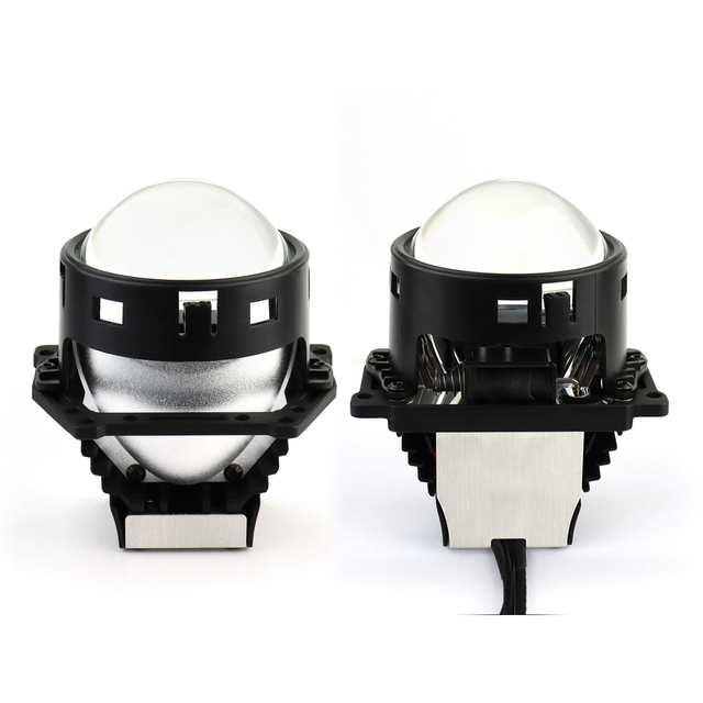 LANSEKO 2.5 Inch LED Bi-Xenon Projector Lens Light with 43W CSP 7070 Chips 9000LM for 12V Car Motorcycle LED Projector Lens Bulb
