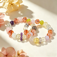 Bracelet Élastique en Cristal de Quartz Rose Naturel de Madagascar, Perles de 12, 14, 16 mm, Grande Pierre Fantôme, Idéal pour Cadeaux Tendance