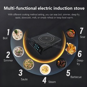 Cocina de Inducción Portátil 10 en 1 de 1200W, Olla Eléctrica, Freidora, Vaporera, Hervidor con Temporizador, Estufa Eléctrica de un Solo Quemador para Cocina Doméstica, Directo de Fábrica OEM - Product Image 5