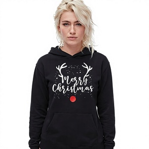 Sweat-shirt à capuche Joyeux Noël, pull imprimé Noël, streetwear décontracté d'hiver - Product Image 4